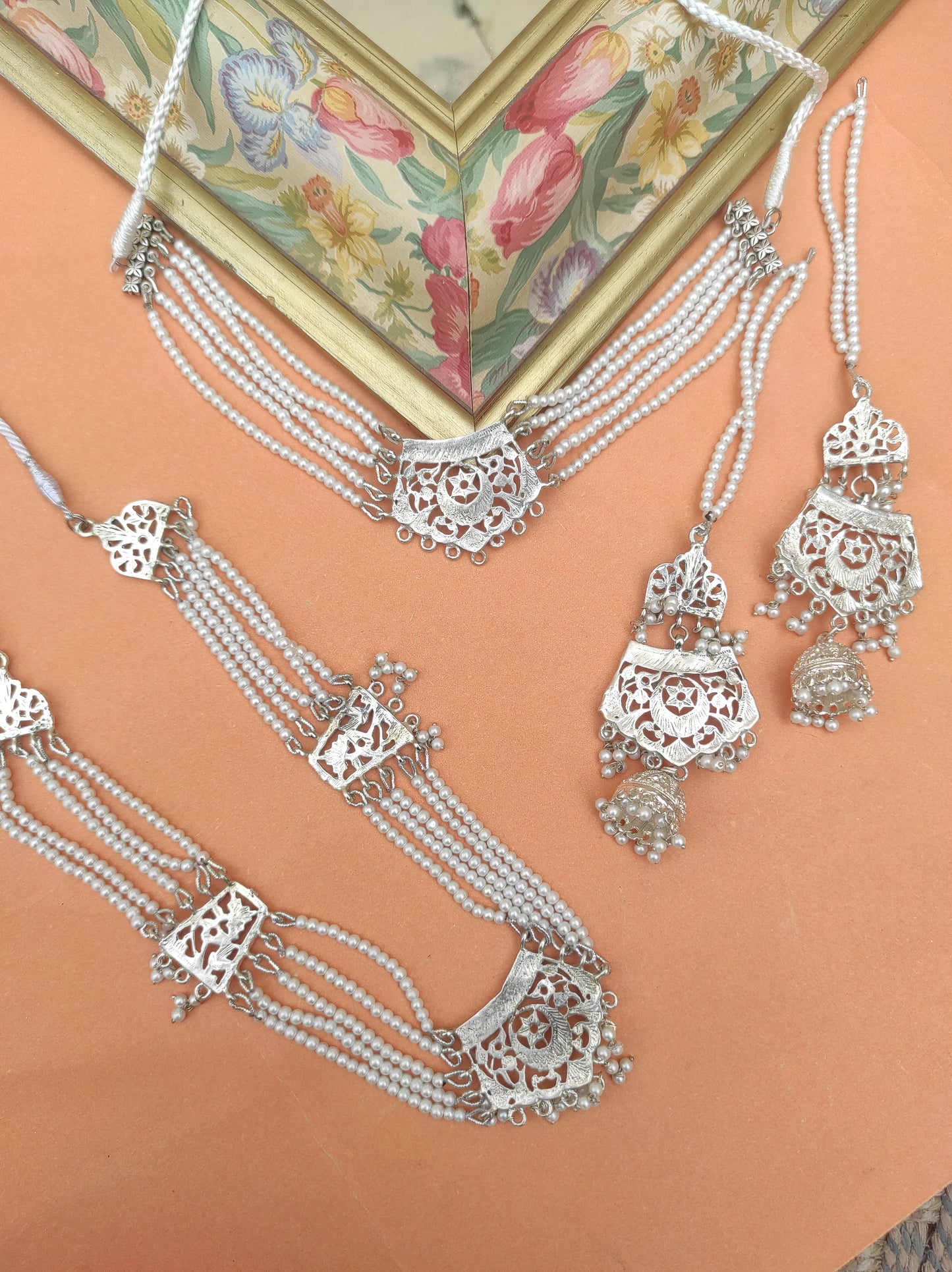 CS-15 Silver lacquer chandtara combo set