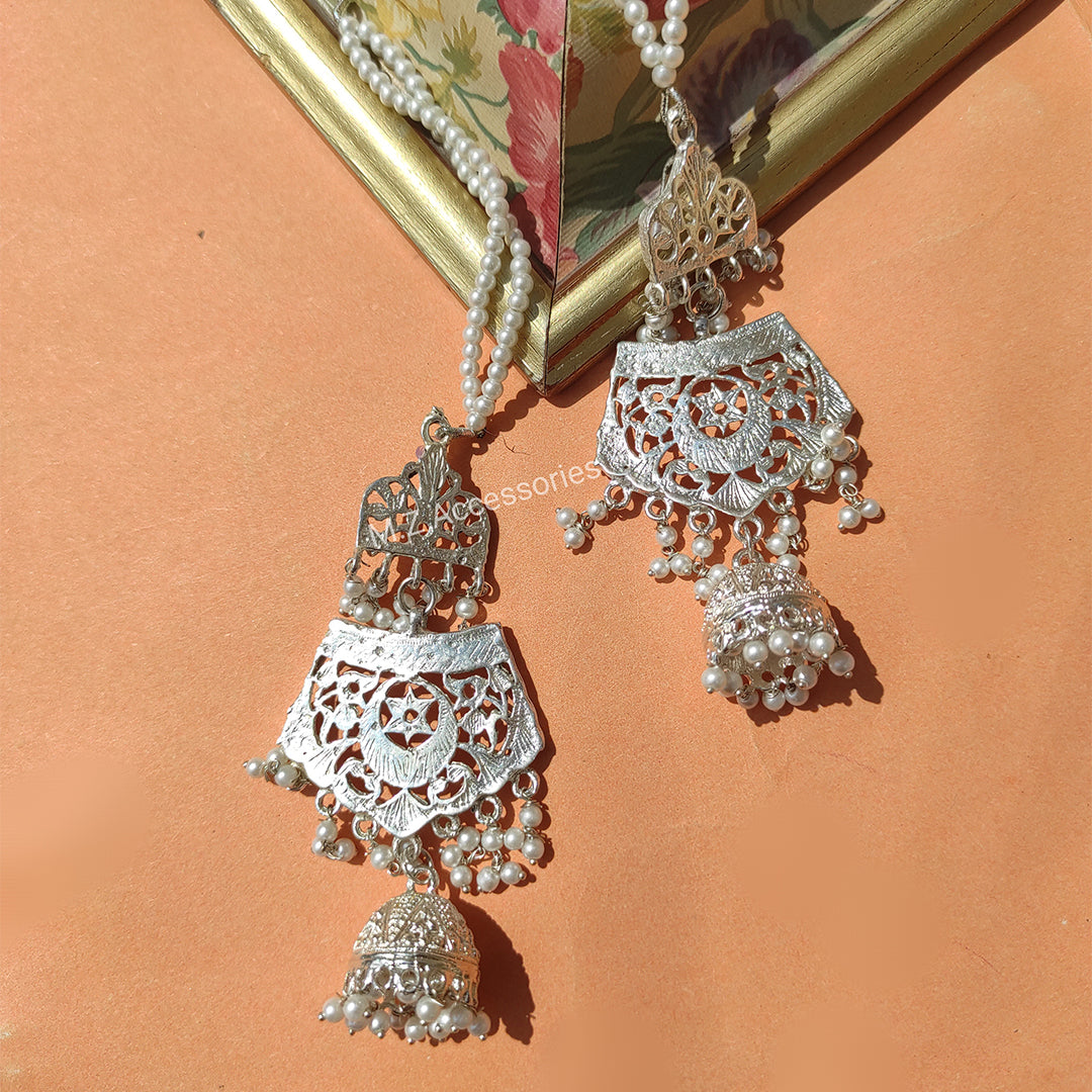 Silver laquer polish chandtara jhumki