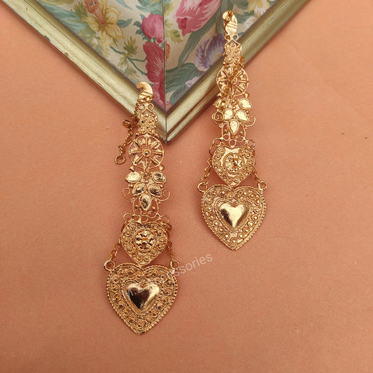 ER-4 Antique gold polish panpatta earrings