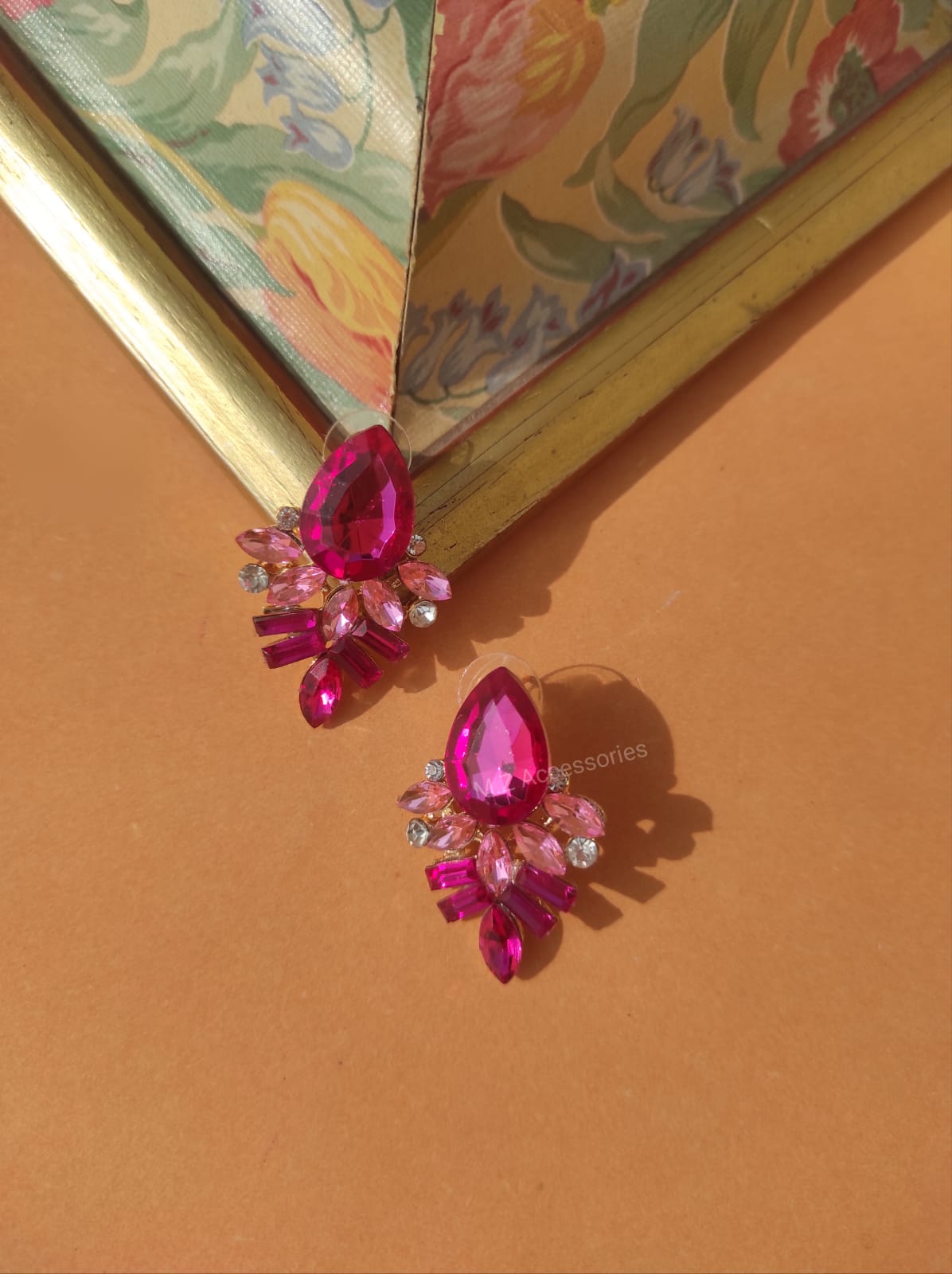 Pink drop earrings CC-8