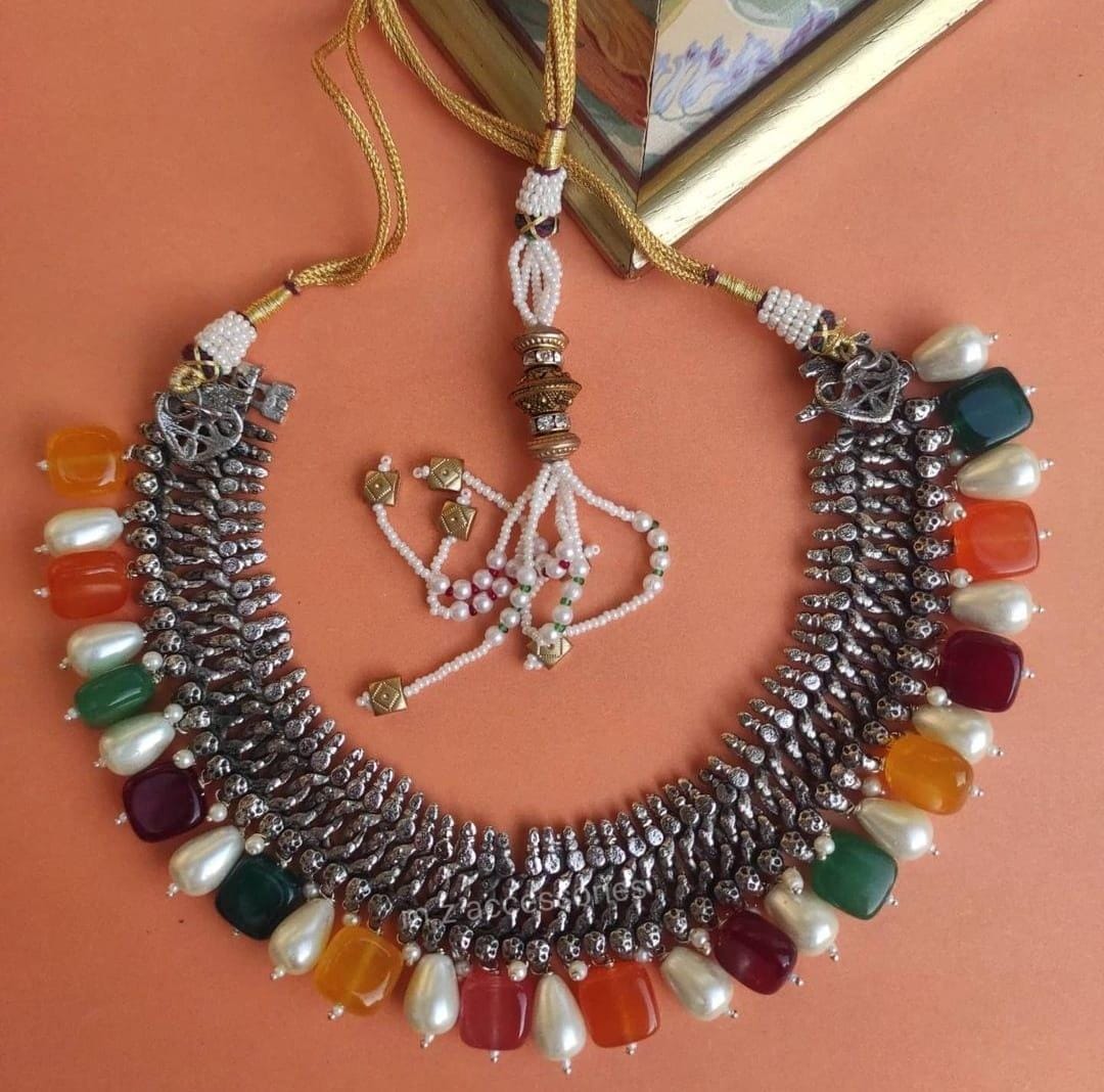 CS-30 vintage afghan stone necklace