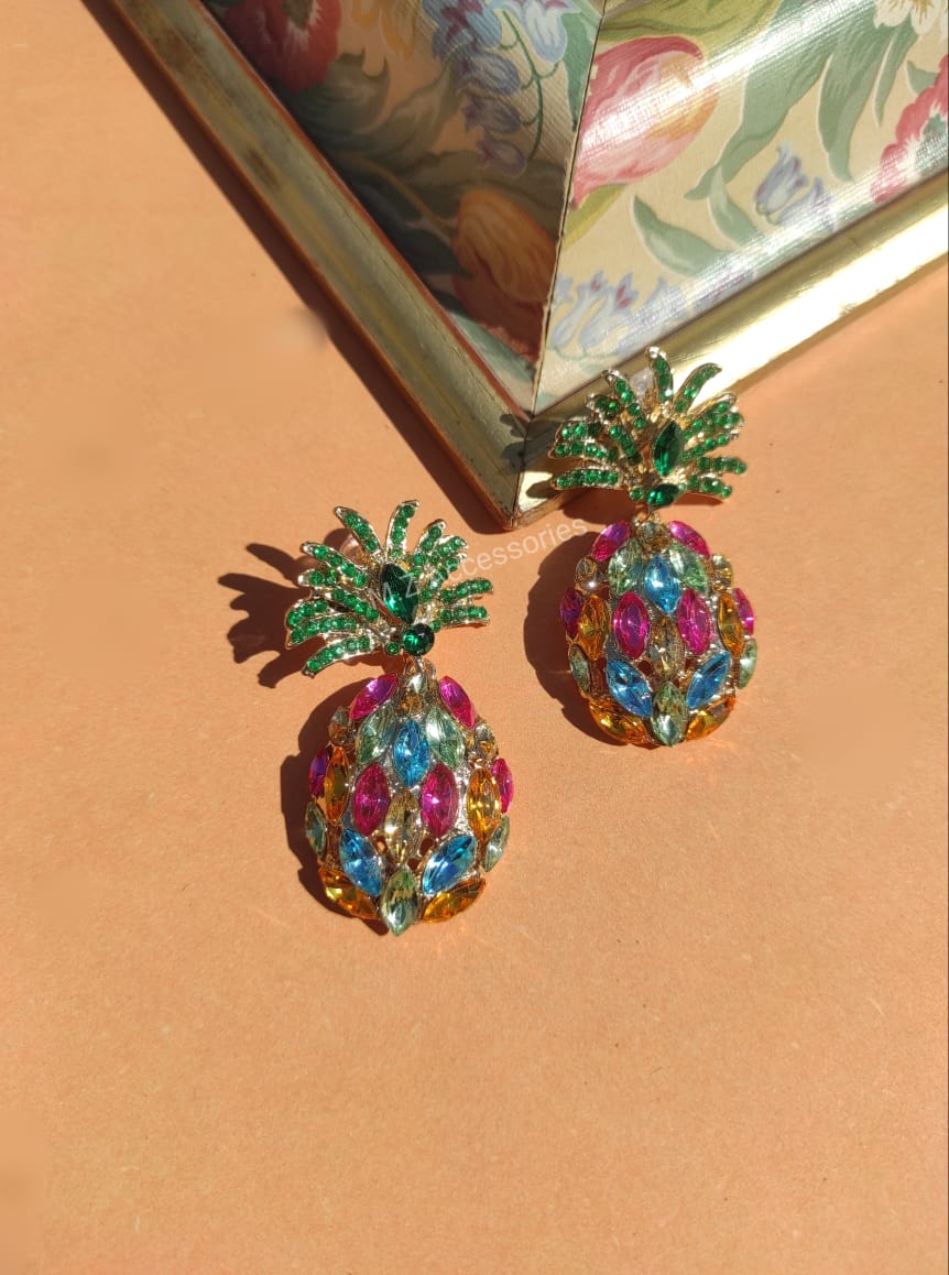 Pineapple crystal earrings CC-51