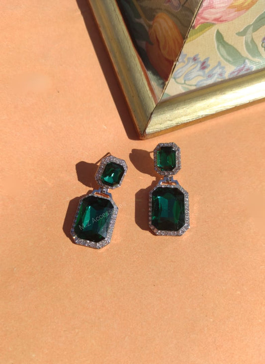 Emerald green studs CC-44